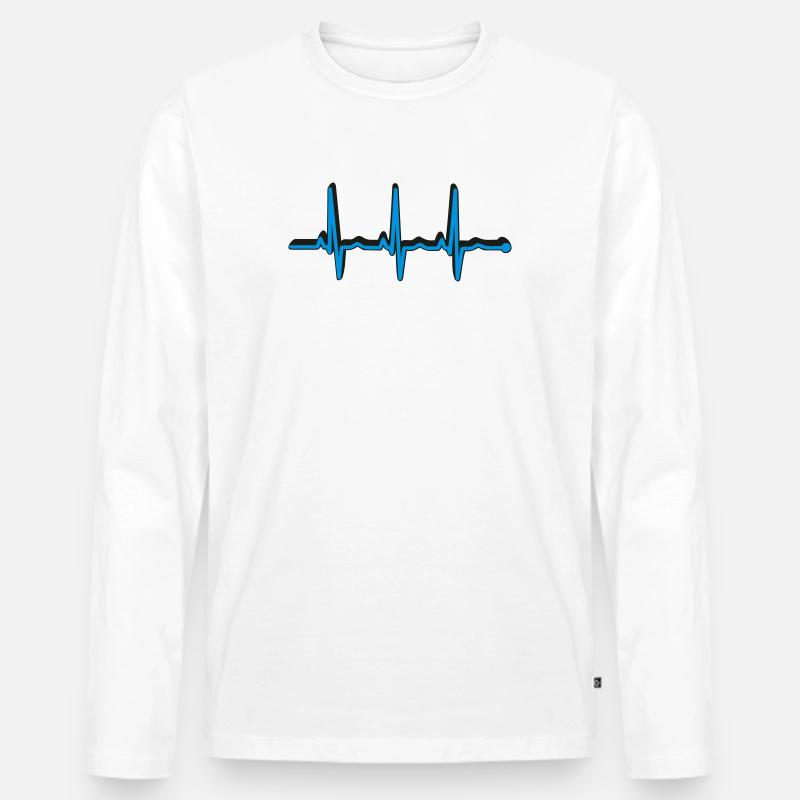 frequenz herzschlag - Männer Premium Bio Langarmshirt - Weiß