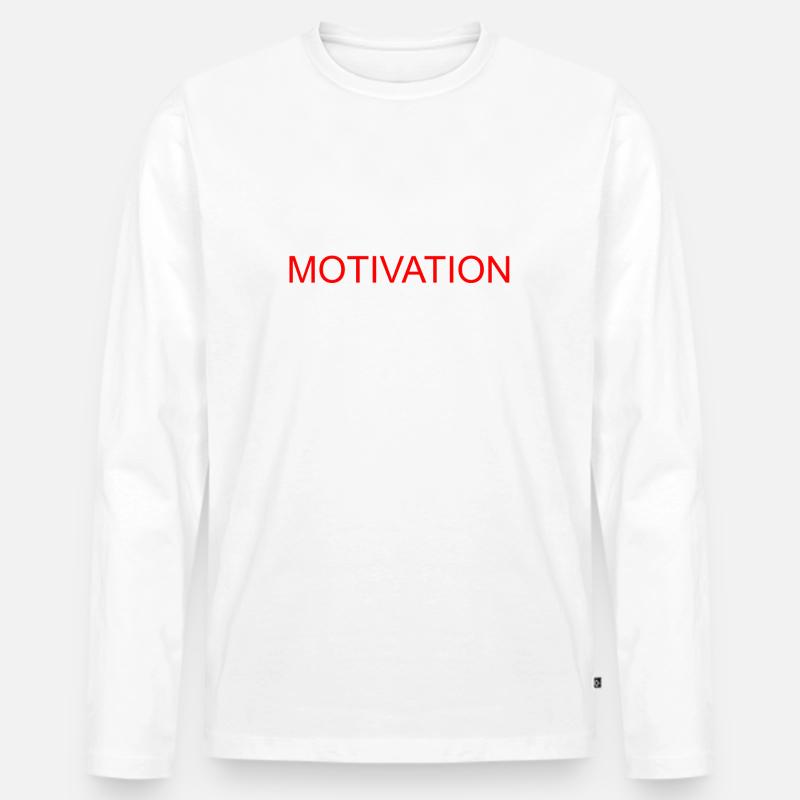 Motivation weiß - Männer Premium Bio Langarmshirt - Weiß