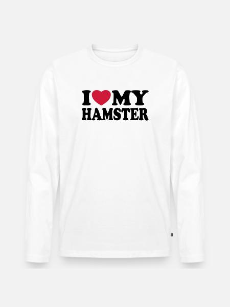 I love my hamster - Men's Premium Organic Long Sleeve Shirt - white