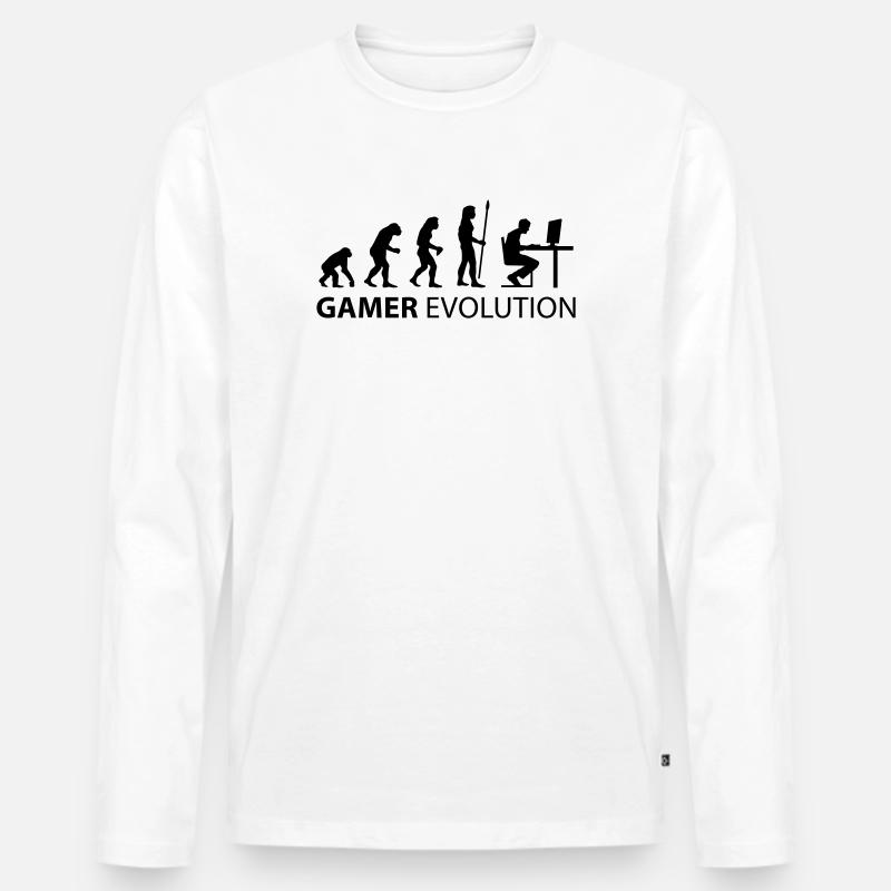 gamer evolution - Männer Premium Bio Langarmshirt - Weiß
