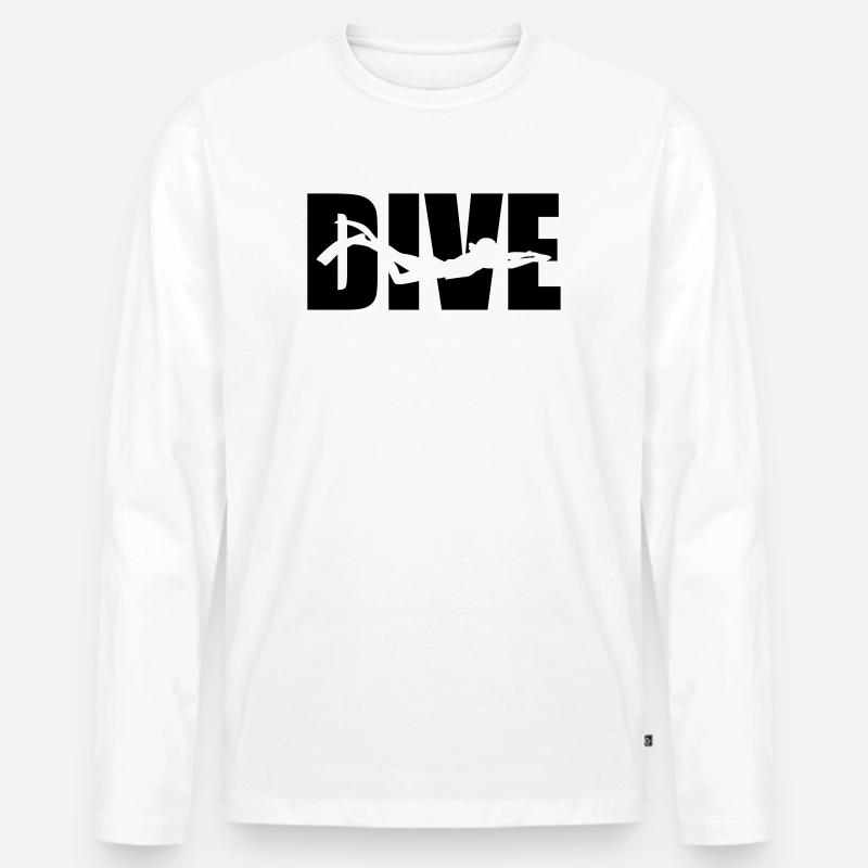 Dive - Männer Premium Bio Langarmshirt - Weiß