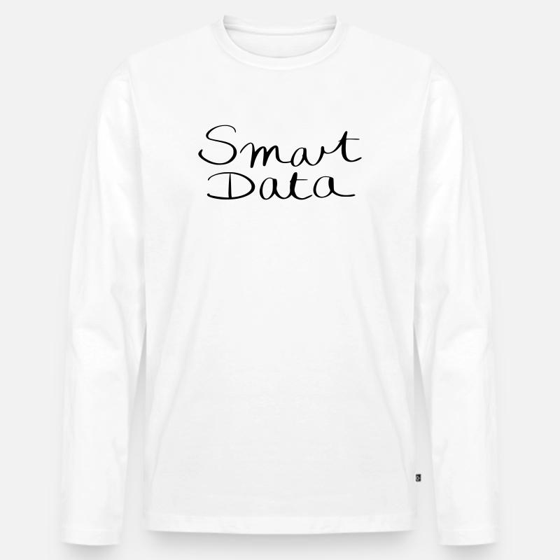 smart data - Männer Premium Bio Langarmshirt - Weiß