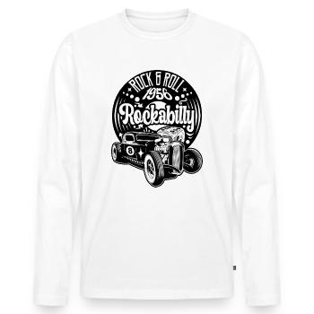 Rockabilly Vintage Rockers Rétro Rock and Roll - T-shirt manches longues Premium bio Homme - blanc - Devant - Nico (187cm)