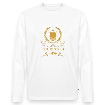 Thüringen-Der Osten feiert anders ! - Männer Premium Bio Langarmshirt - Weiß - Vorne - Nico (187cm)