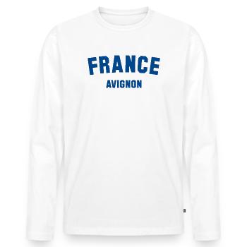 AVIGNON France Frankreich - Men's Premium Organic Long Sleeve Shirt - white - Front - Nico (187cm)