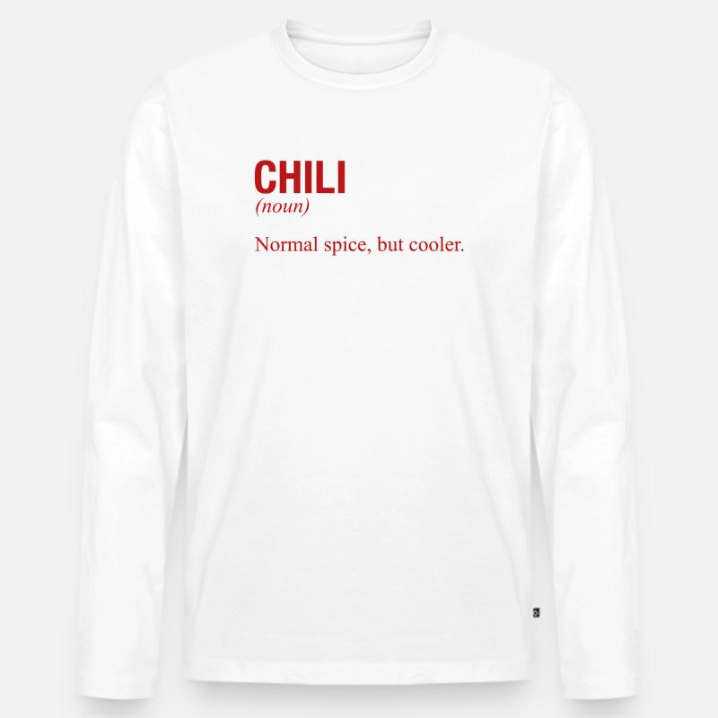 CHILI - Männer Premium Bio Langarmshirt - Weiß
