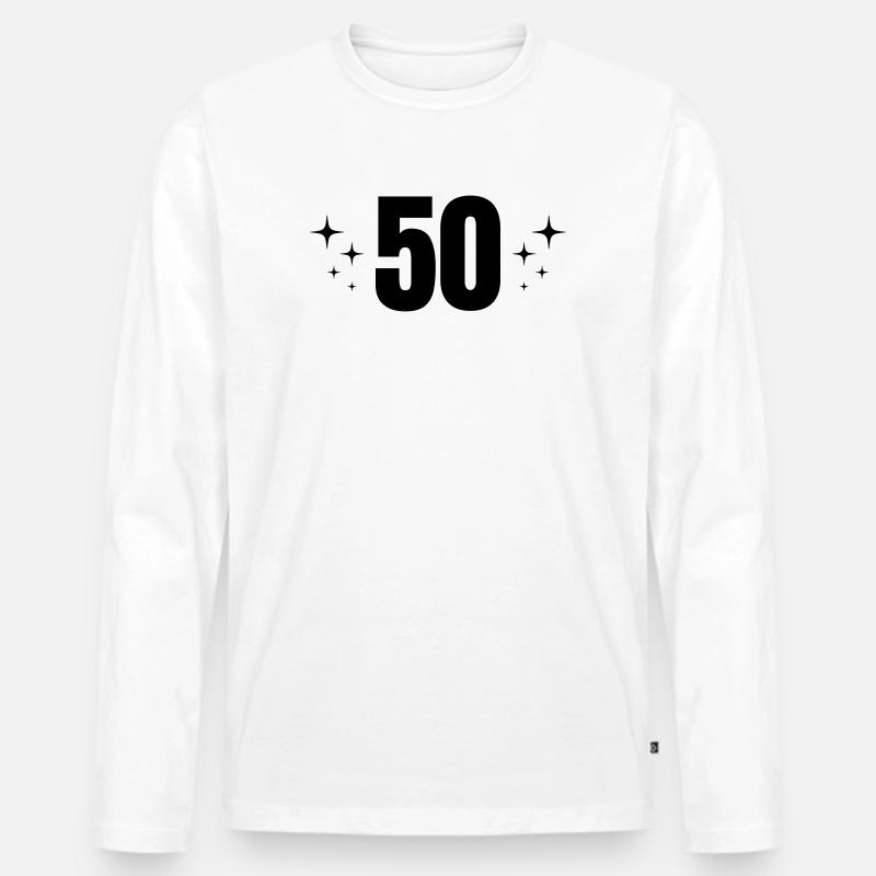 50 Jahre - Jubiläum - Geschenkidee - Männer Premium Bio Langarmshirt - Weiß