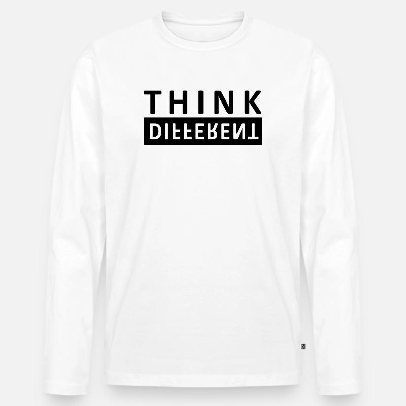 Think Different - Männer Premium Bio Langarmshirt - Weiß