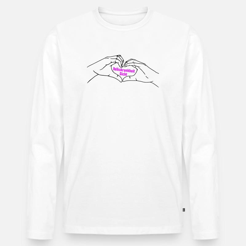 Herz Symbol Gicht - Männer Premium Bio Langarmshirt - Weiß