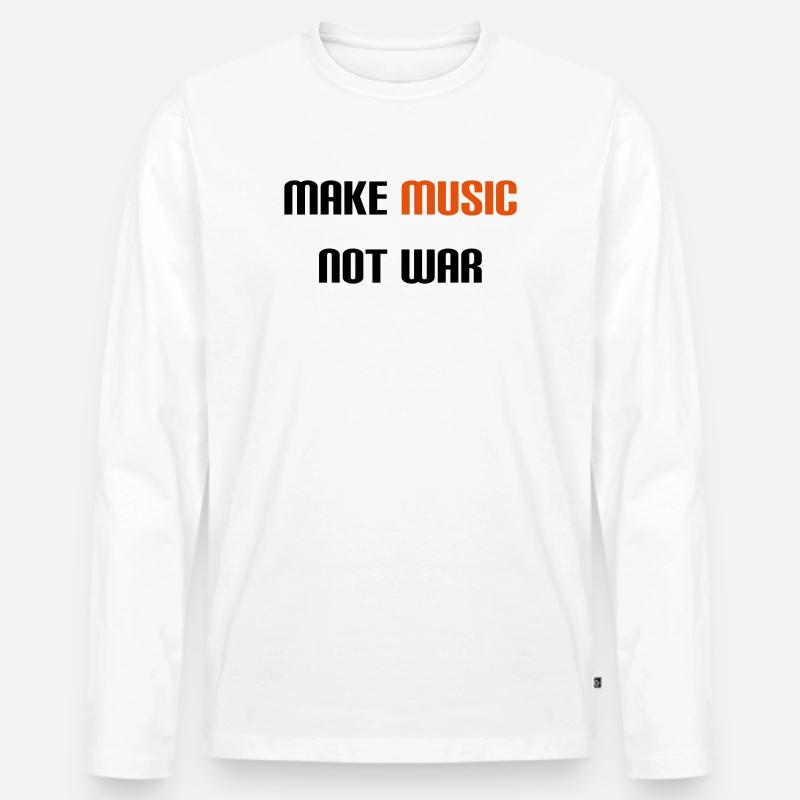 Make Music Not War (V) - Männer Premium Bio Langarmshirt - Weiß