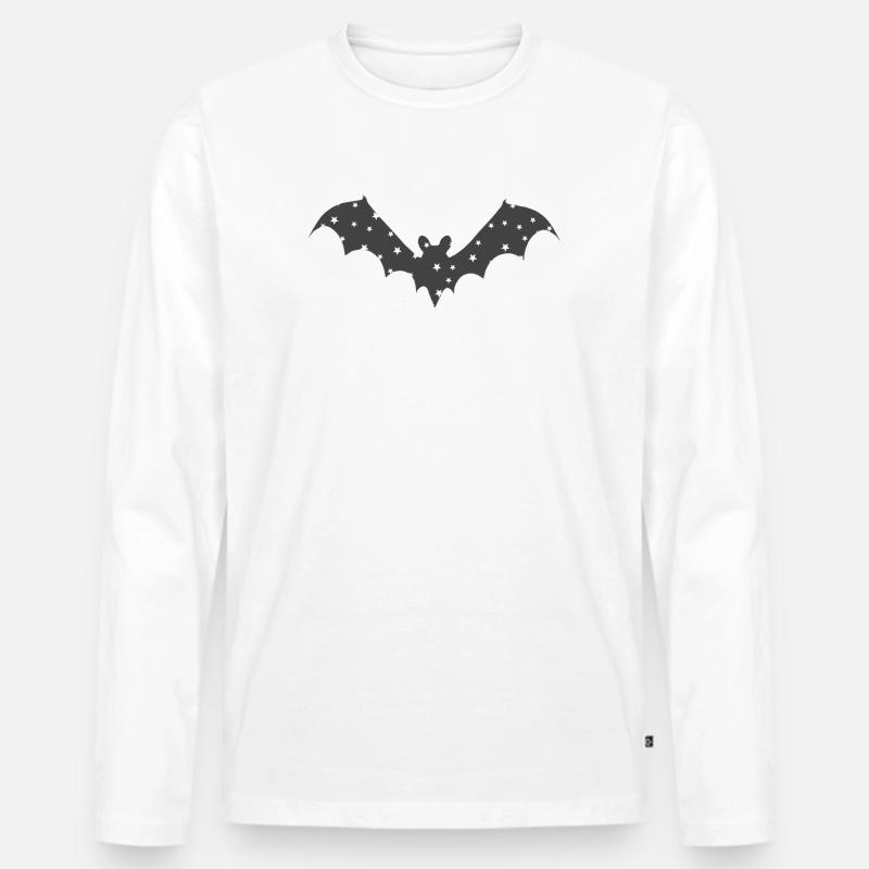 fledermaus sternenmuster - Männer Premium Bio Langarmshirt - Weiß