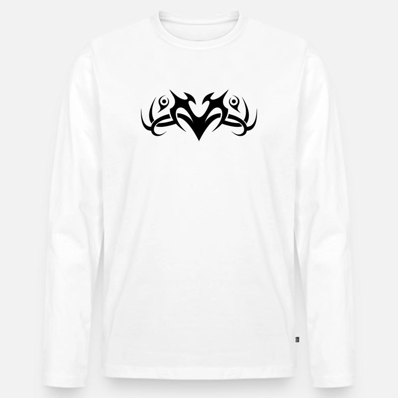 Tribal 8 von Helfspawn - Männer Premium Bio Langarmshirt - Weiß