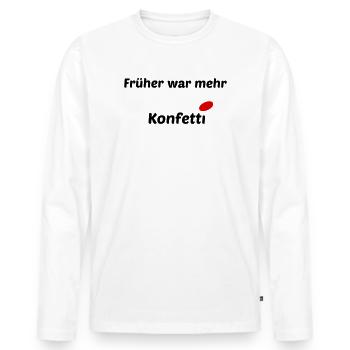 Les confettis d’autrefois - T-shirt manches longues Premium bio Homme - blanc - Devant - Nico (187cm)