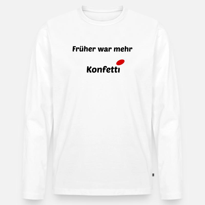 Konfetti frueher - Männer Premium Bio Langarmshirt - Weiß