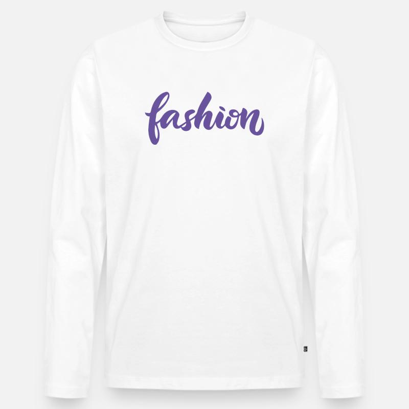 Mode-Violett-Mode-Lettering-Skript-Trend - Männer Premium Bio Langarmshirt - Weiß
