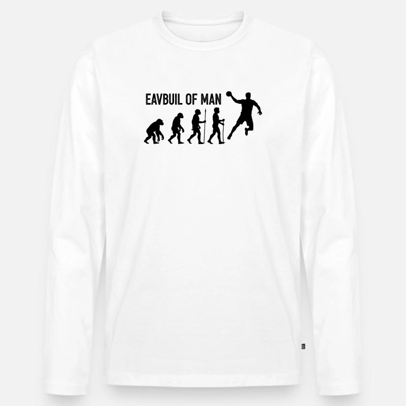 Evolution des Menschen Sprung - Männer Premium Bio Langarmshirt - Weiß