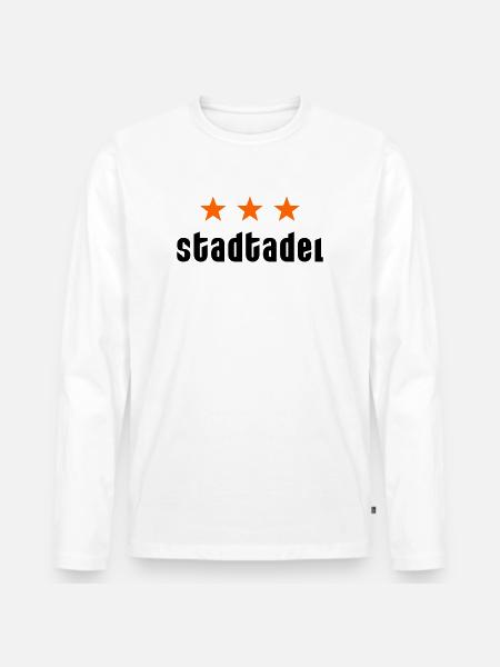 Stadtadel mit Sternen - Männer Premium Bio Langarmshirt - Weiß