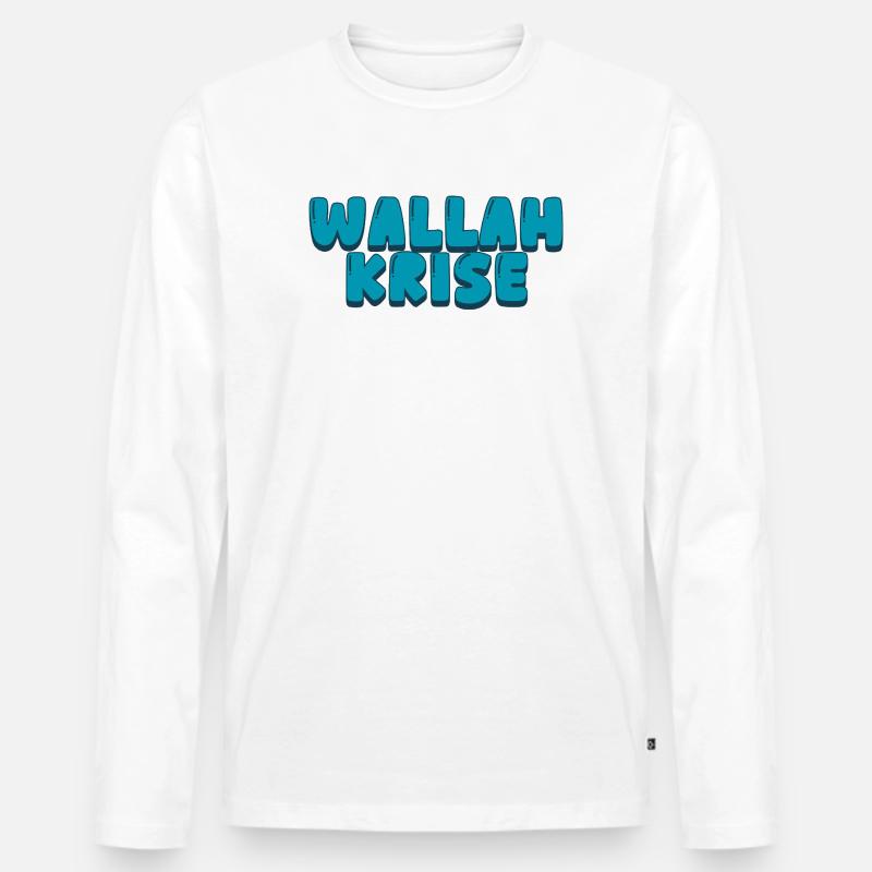 wallah krise - Männer Premium Bio Langarmshirt - Weiß