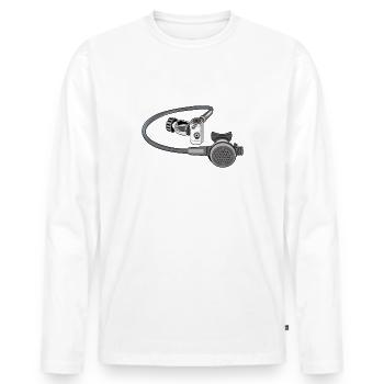 Scuba Diving Regulator Ocean Snorkel Diver Gift - Men's Premium Organic Long Sleeve Shirt - white - Front - Nico (187cm)
