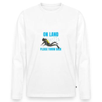 Cadeau de plongée sousmarine avec océan - T-shirt manches longues Premium bio Homme - blanc - Devant - Nico (187cm)