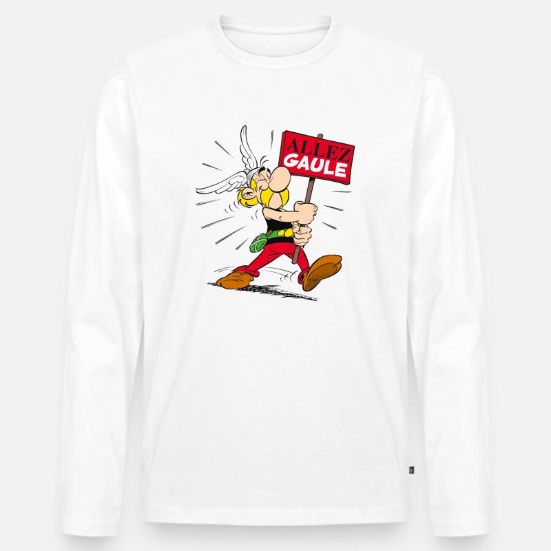 Asterix - Auf nach Gallien! - Männer Premium Bio Langarmshirt - Weiß