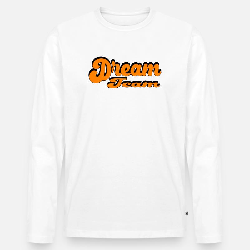 Dream Team Retro Style Design - Männer Premium Bio Langarmshirt - Weiß