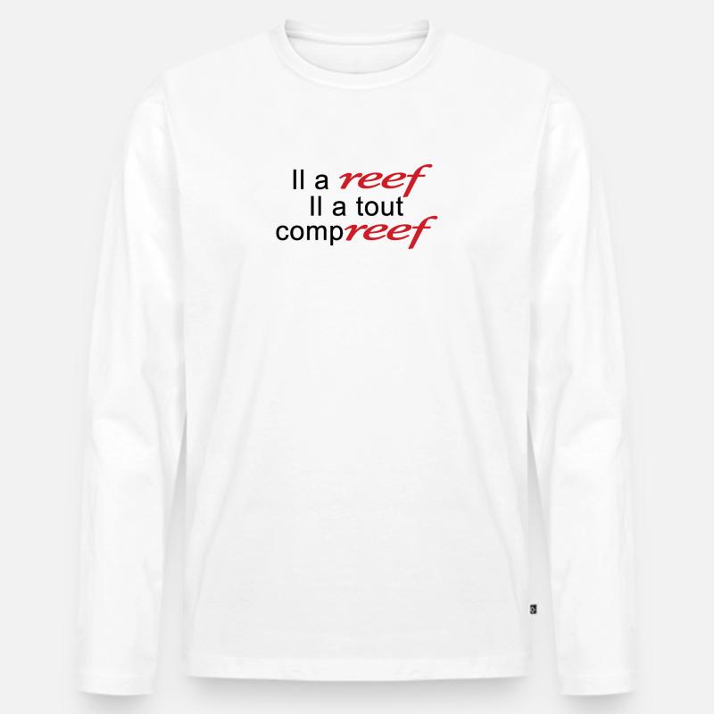 Riff Schwarz - Männer Premium Bio Langarmshirt - Weiß