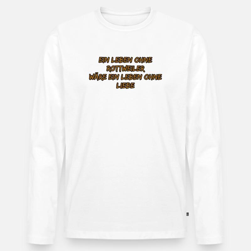 RottweilerLiebe: Leben mit Hund - Männer Premium Bio Langarmshirt - Weiß