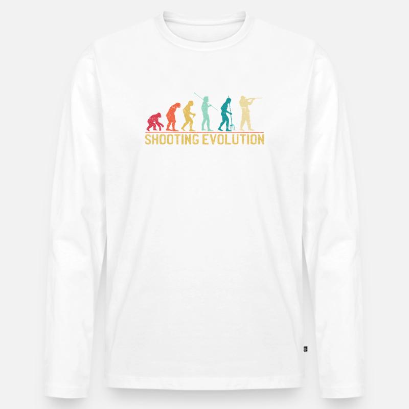 Shooting Evolution Progression Design - Männer Premium Bio Langarmshirt - Weiß