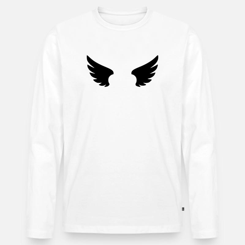 Engel Piktogramm | Schutzengel & Glaube Symbol - Männer Premium Bio Langarmshirt - Weiß