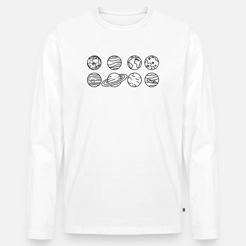 Solar System Planets – Solar System Space - Men's Premium Organic Long Sleeve Shirt - white