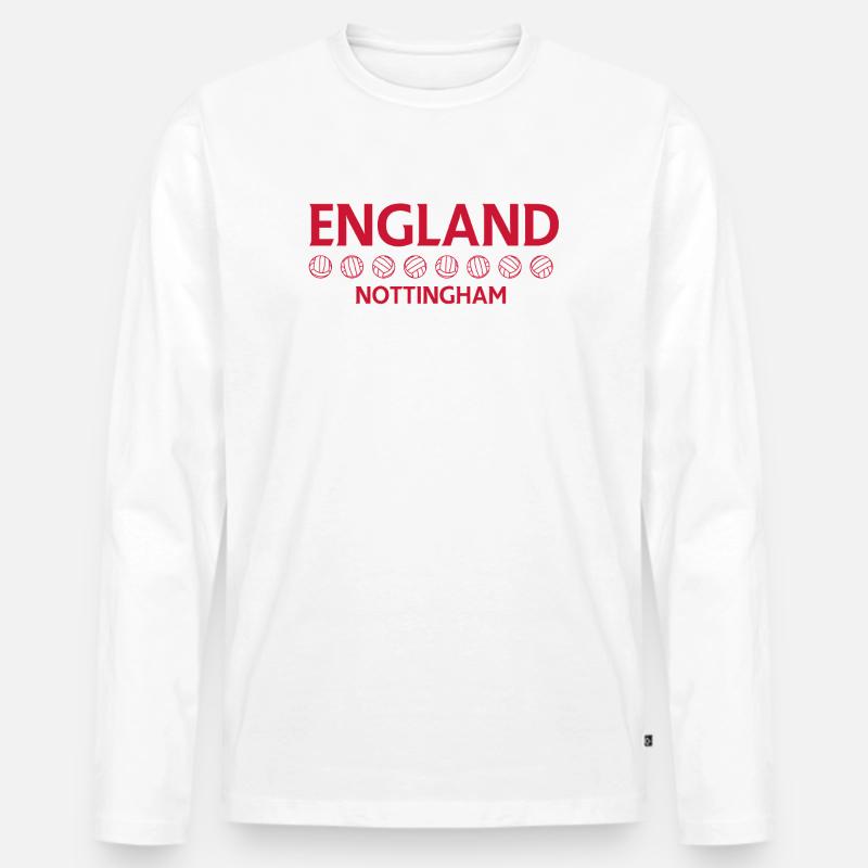 Nottingham England Fußballemblem - Männer Premium Bio Langarmshirt - Weiß