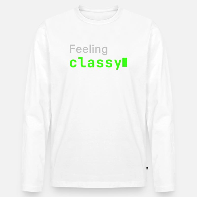 Feeling classy | Developer mood - Männer Premium Bio Langarmshirt - Weiß