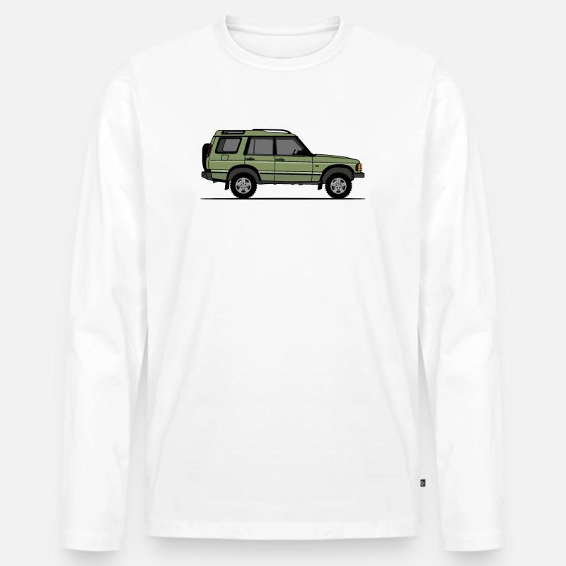 Entdeckung 2 Grün - Männer Premium Bio Langarmshirt - Weiß