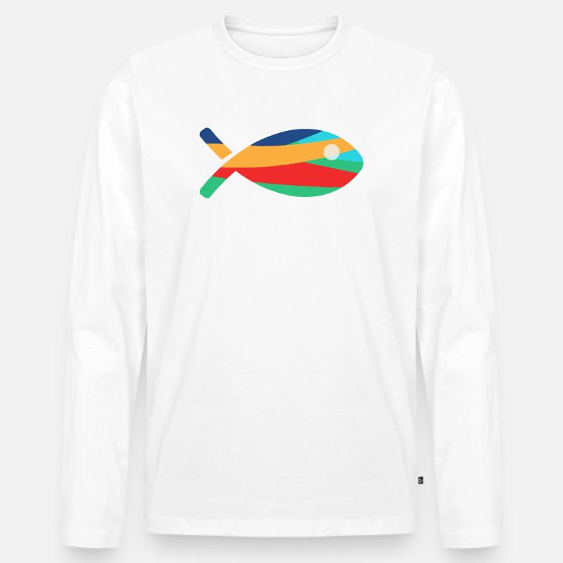 FISCH. - Männer Premium Bio Langarmshirt - Weiß