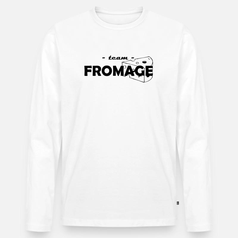 Team Käse - Männer Premium Bio Langarmshirt - Weiß