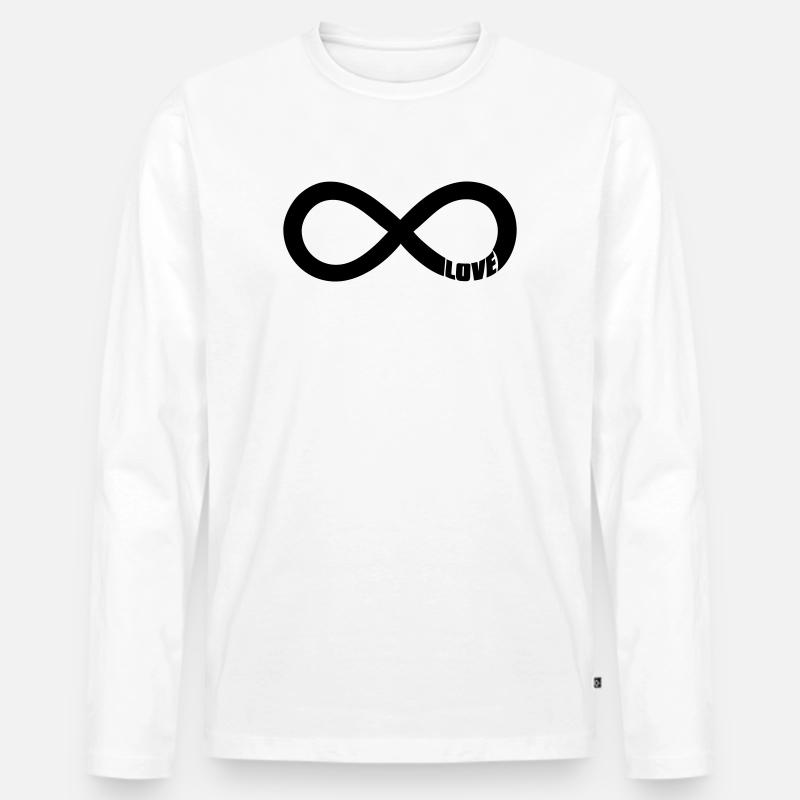 Infinity Love Symbol – Schwarz - Männer Premium Bio Langarmshirt - Weiß