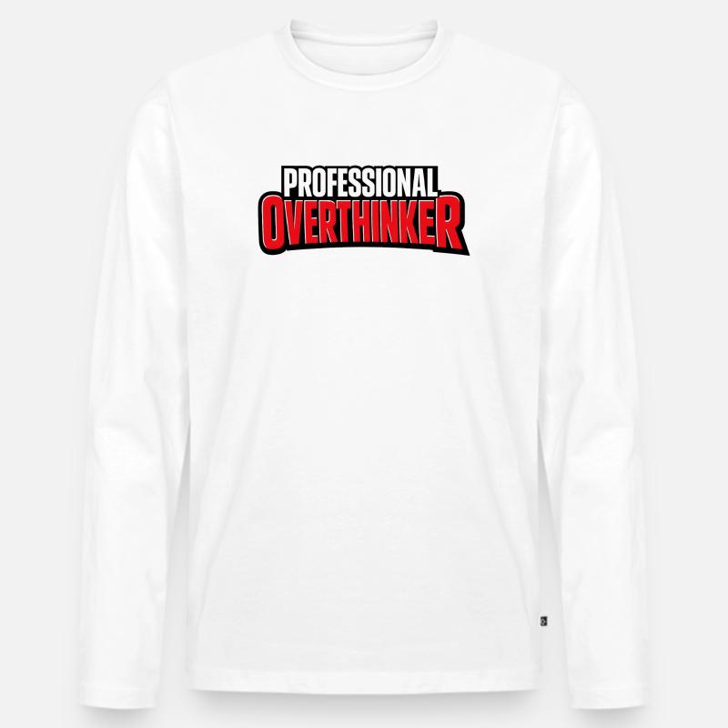 professional Overthinker - Männer Premium Bio Langarmshirt - Weiß
