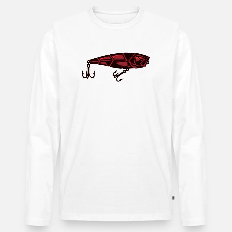 Angelköder Wobbler Raubfisch - Männer Premium Bio Langarmshirt - Weiß