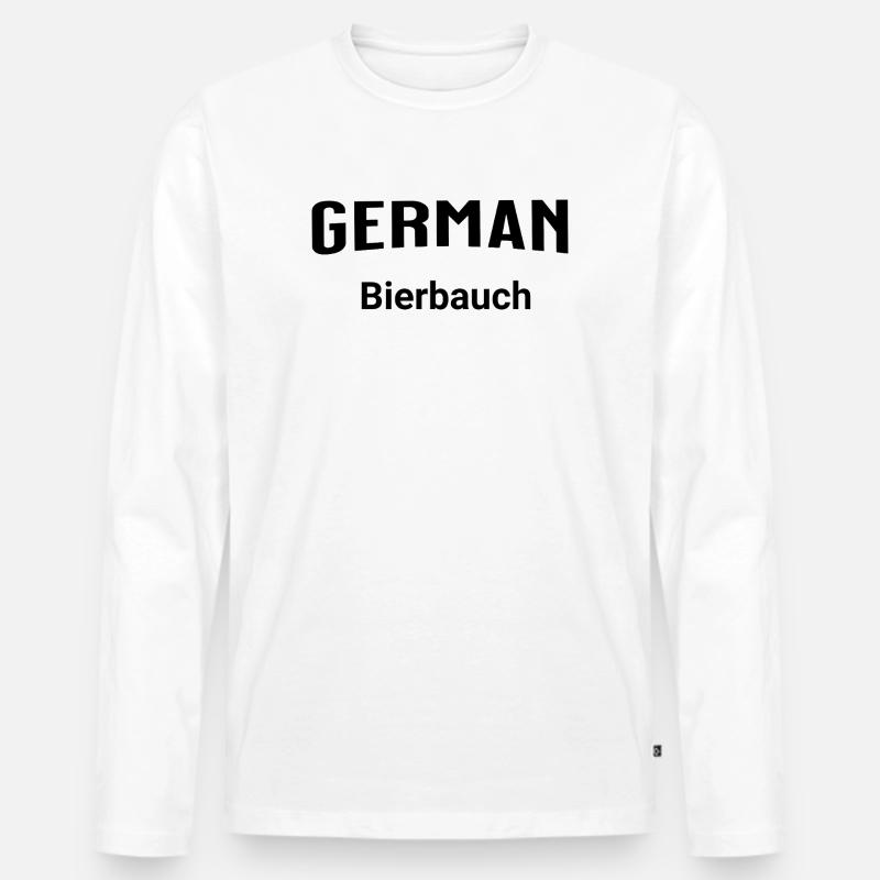 German Bierbauch - Männer Premium Bio Langarmshirt - Weiß