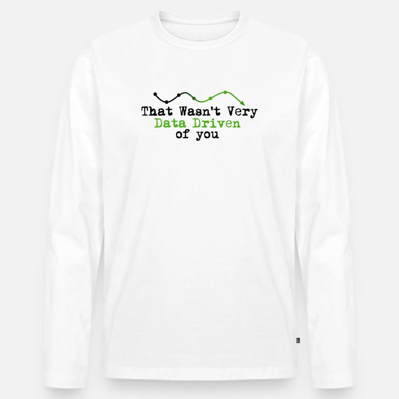 Datengetriebenes Graphline-Logo - Männer Premium Bio Langarmshirt - Weiß