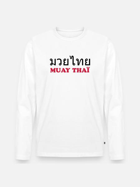 Muay Thai - T-shirt manches longues Premium bio Homme - blanc