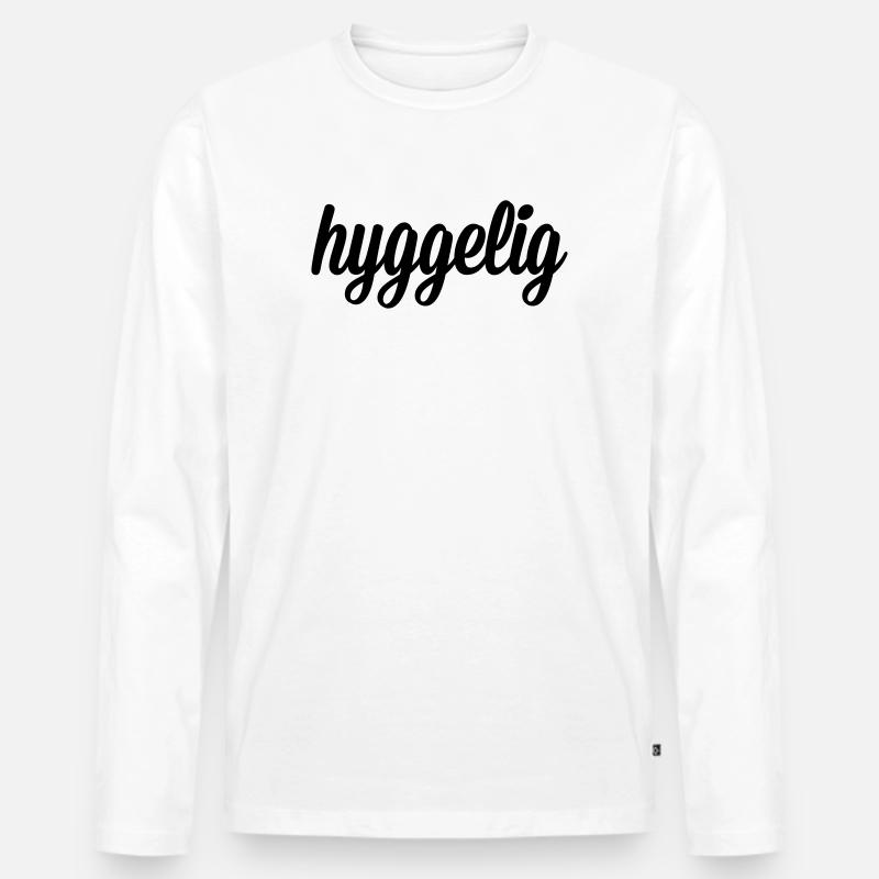 hyggelig - Männer Premium Bio Langarmshirt - Weiß