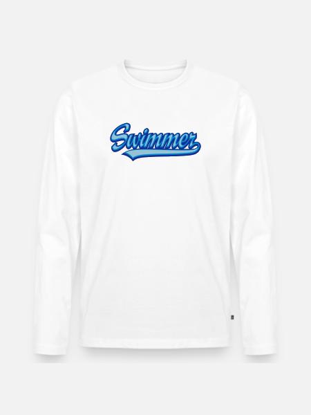 Swimmer - Men's Premium Organic Long Sleeve Shirt - white