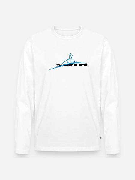 swimmer - Männer Premium Bio Langarmshirt - Weiß