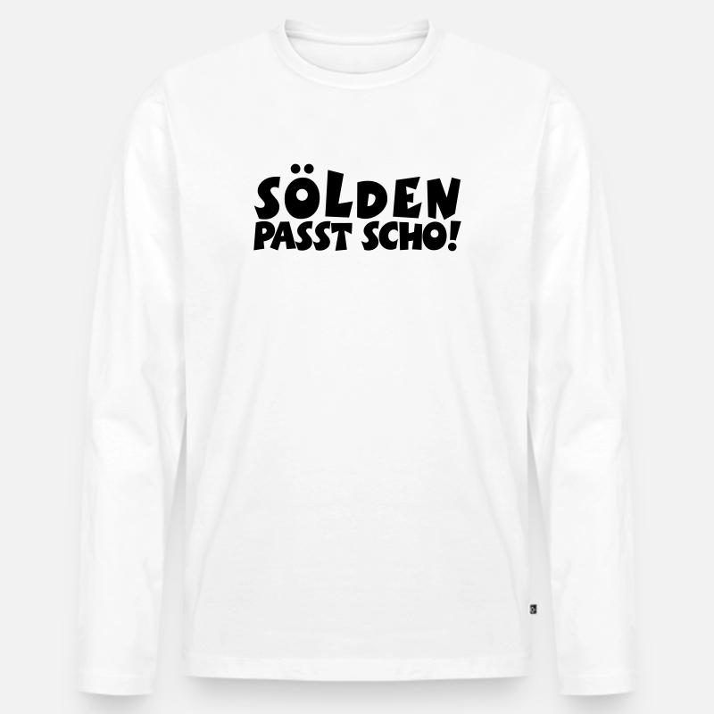Sölden Passt Scho! - Männer Premium Bio Langarmshirt - Weiß