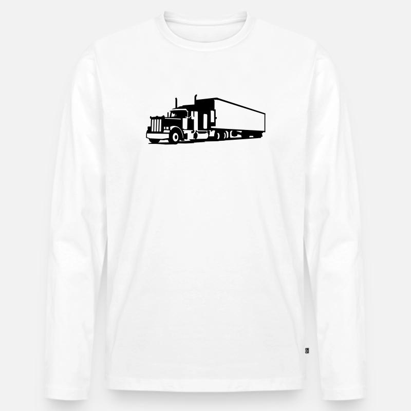Truck - Männer Premium Bio Langarmshirt - Weiß