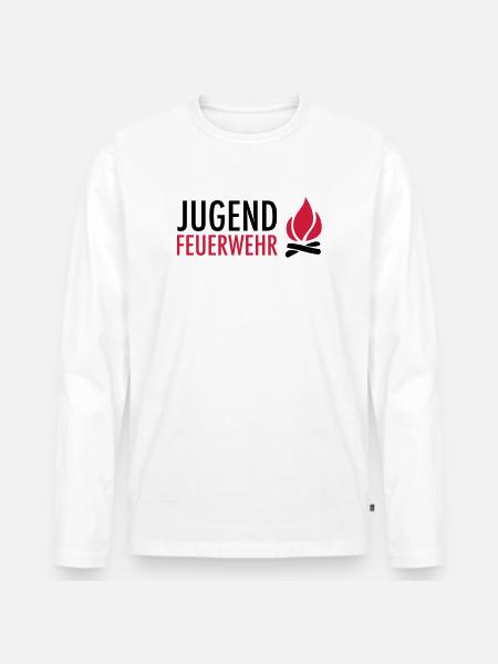 Young firefighters with flame - Men's Premium Organic Long Sleeve Shirt - white