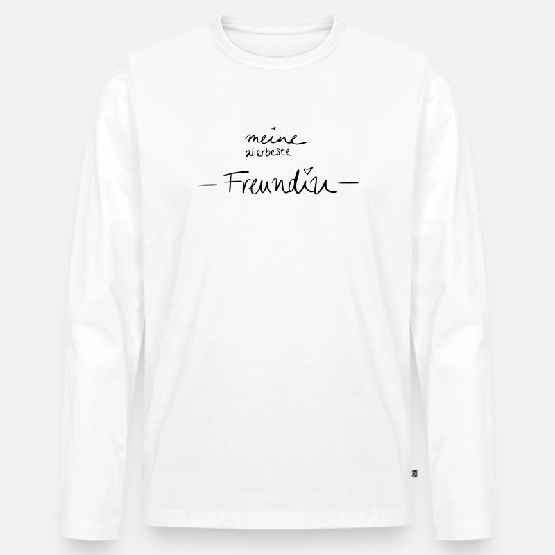 Meine allerbeste Freundin - Männer Premium Bio Langarmshirt - Weiß