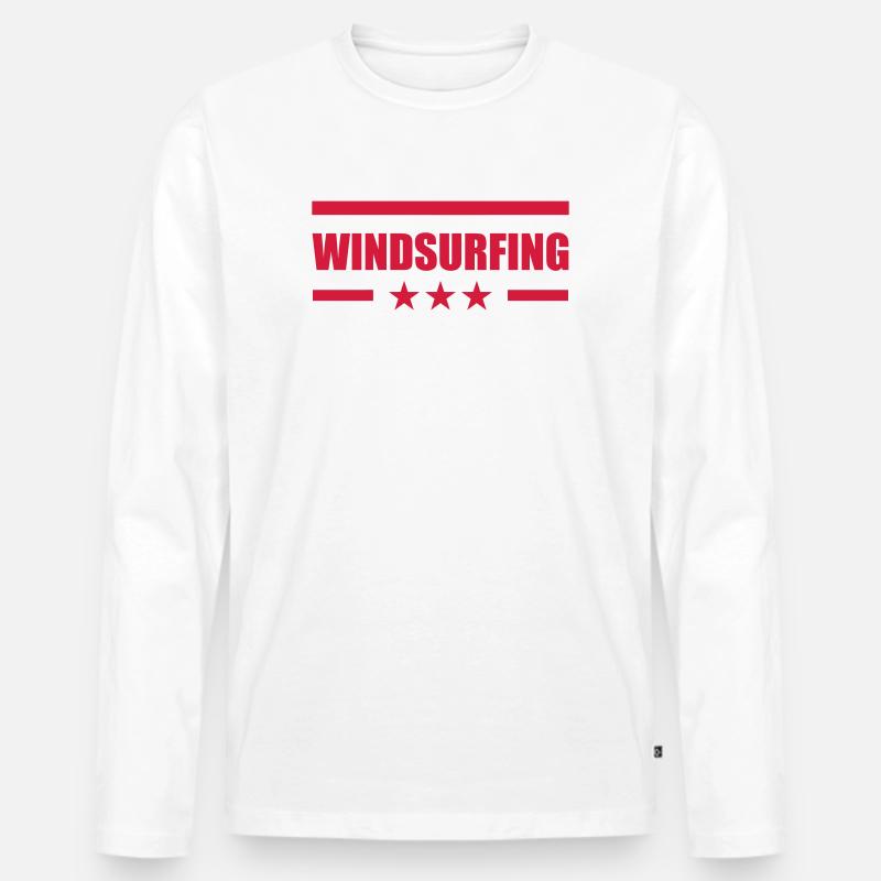 Windsurfen / Windsurfer / Windsurf / Windsurfing - Männer Premium Bio Langarmshirt - Weiß